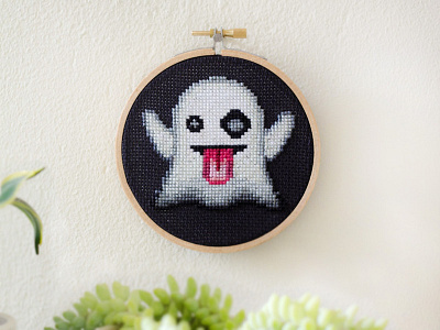 Gettin' Spooky 👻 cross stitch cross stitch cross stitching diy embroidery emoji emoji art ghost halloween handmade spooky