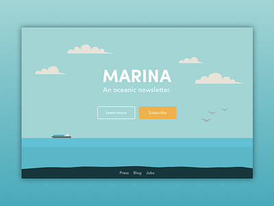 Daily UI #26 - Subscribe blue dailyui illustration marina newsletter ocean subscribe