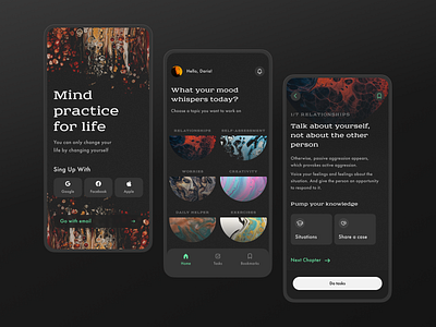 Mind practice for life app design figma inspiration ui