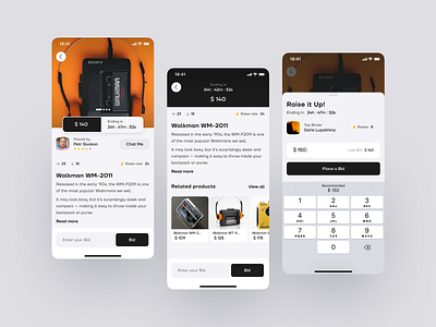 Auction app design figma inspiration ui