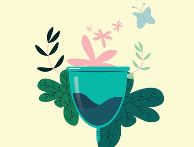 Menstruation cup design design flat illustration