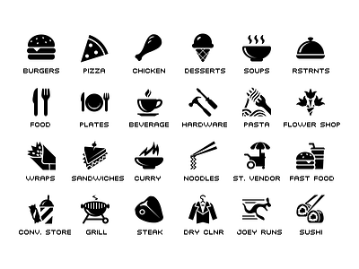 Food category icons food icon