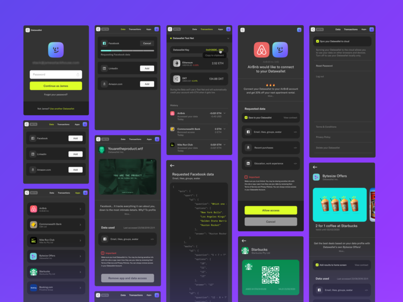 Datawallet – Web 3 Wallet. blockchain dapp extension ux design wallet web3