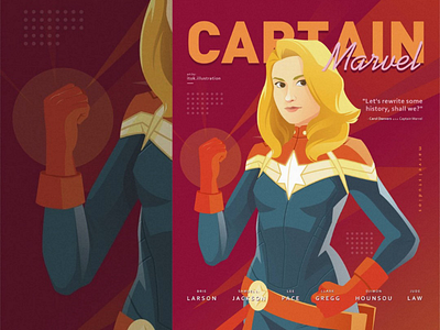 Captain Marvel Poster portrait character illustration