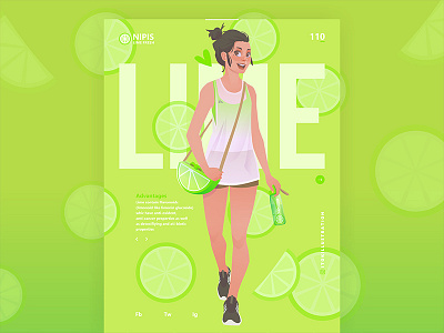 lime fresh character girl green health lime vector