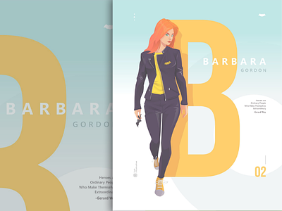 B for Barbara Gordon hero character girl alphabert