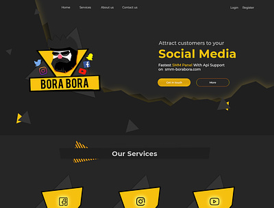 Website Bora-bora SEO SMM Panel illustration logo minimal seo smm ui ux vector webdesign website