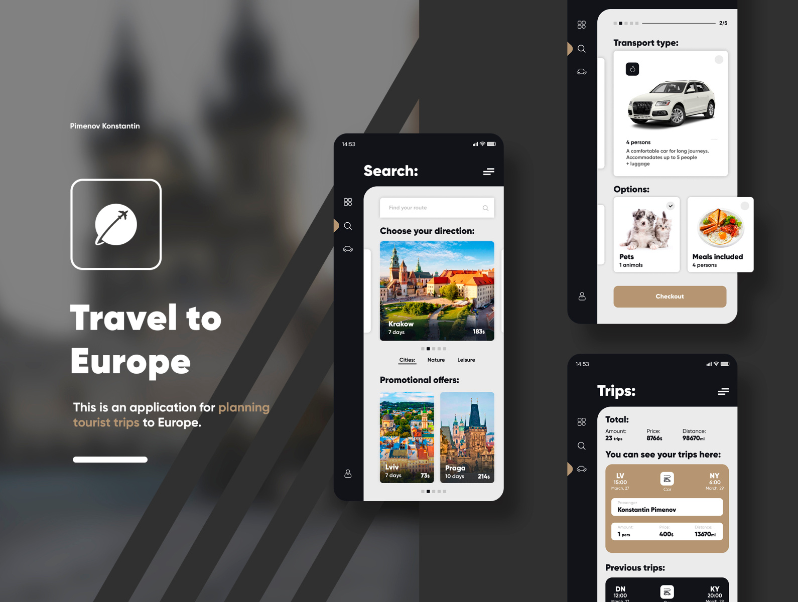 Mobile application Travel Trip ui/ux by Konstantin Pimenov on Dribbble