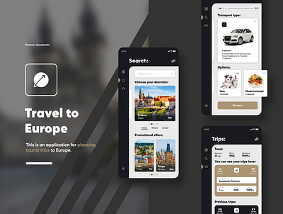 Mobile application Travel Trip ui/ux app mobile travel trip ui ux vector webdesign