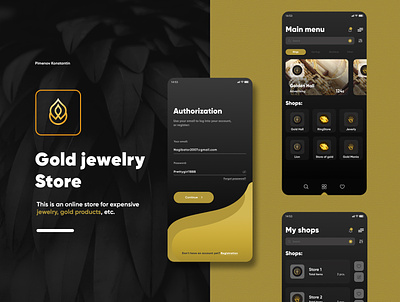 Gold Jewerly Store mobile application ui/ux app gold jewerly mobile mobile app store app ui ux vector webdesign
