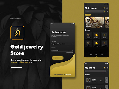 Gold Jewerly Store  mobile application ui/ux