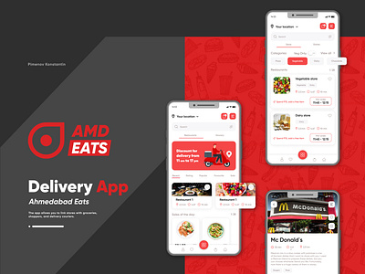 Ahmedabad Eats app delivery food mobile restaurant ui ux webdesign website