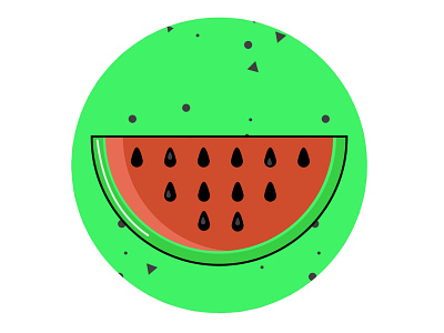 WATERMELON colorful design food fruit fruit icon fruit icons fruit logo graphic green illustrator melon seeds vector watermelon