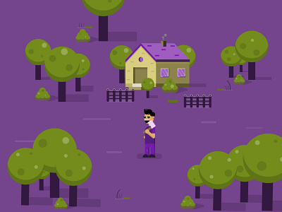 Flat Design Character and Environment 2d 2d character character design environment flat game game design gaming graphic green illustrator purple vector