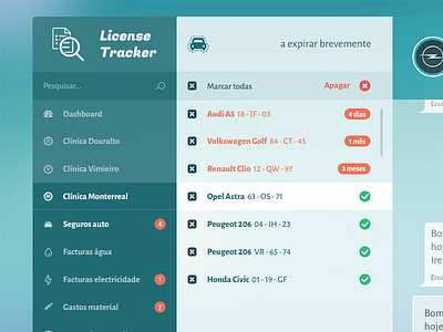 License Tracker layout