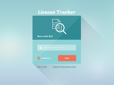 License Tracker login layout