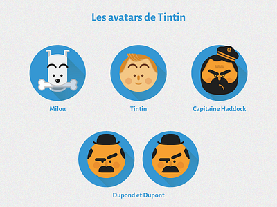 Tintin characters' avatars