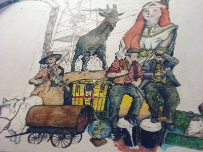 Gathering day drawing drinking fair festival illustrated irish poem poetry watercolour