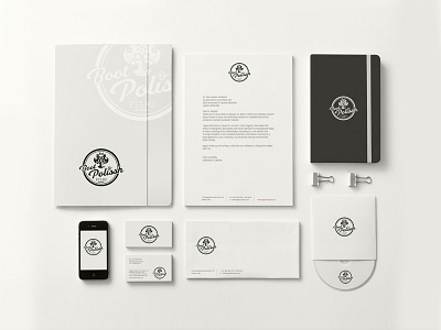 Boot Polissh Films Logo and Stationery Design branding illustration logo stationery design vector