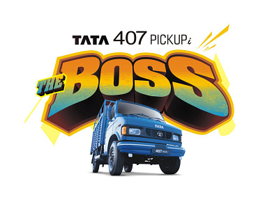 Mnemonic Design for Tata 407 Pickup The Boss branding illustration logotype vector