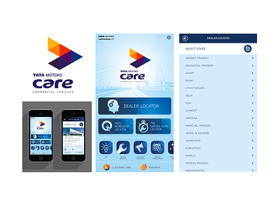 Tata Motors Care Logo and App Design