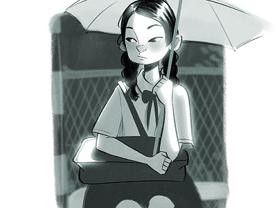 Umbrella character illustration umbrella
