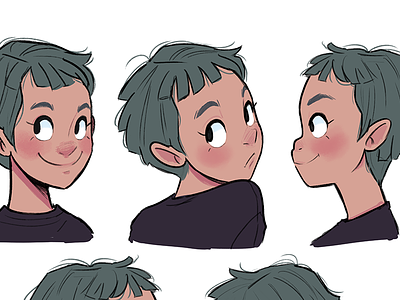 Faces character design expressions faces girl