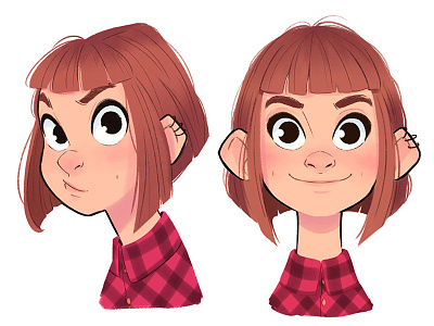 Eli character design expressions faces girl