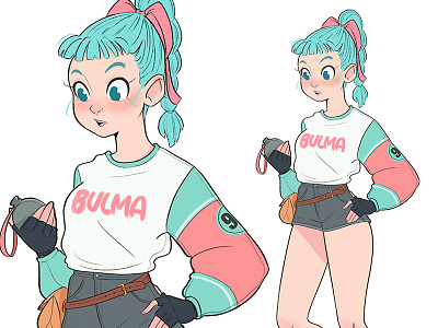 Bulma character design dragon ball