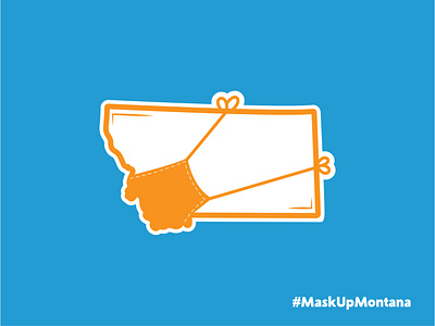 Mask Up Montana adobe illustrator brand campaign covid 19 design logo minimal sticker thicklines vector