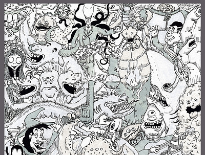 Monster party classical monster drawing illustration ink markers monsters