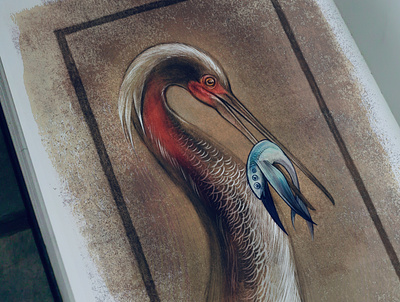 Heron chris waind hand drawn illustration painting vancouver
