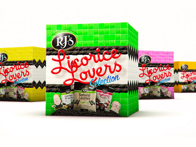 RJ's packaging candy collage custom type illustration packaging typography vancouver