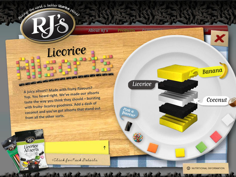 RJ's Licorice site by Chris Waind on Dribbble