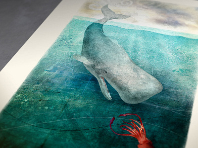 The squid & the whale chris waind hand drawn illustration painting vancouver