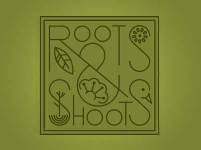 Roots & Shoots garden leaf logo plants swan