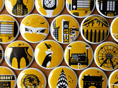 Citybuttons button buttons city icon kickstarter ny simple yellow