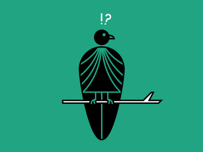 Sentry Crow™ bird crow icon illustration linework simple