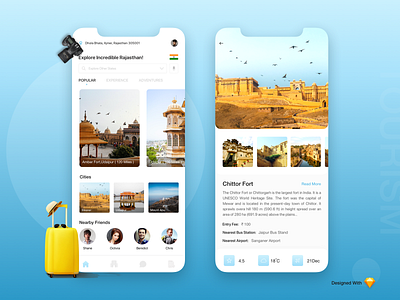 Incredible India app branding typography ui ux vector