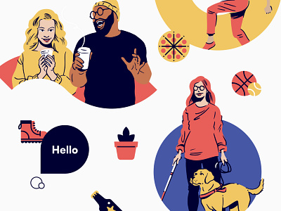 Hello, and Welcome! branding illustration