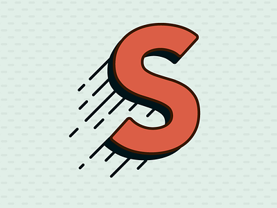 S is for Sprints! dynamic glyph identity letter logo pattern red s shadow sprint type typography