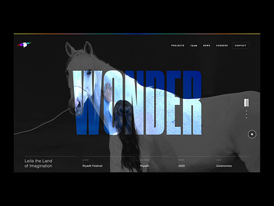 Immersive Homepage - Balich Wonder Studio branding dark events inclusivity institutional international istitutional minimal motion graphics rainbow stage typography video