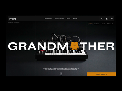 Moog Grandmother - Tribute animation branding dark demo electronic interface minimal moog motion graphics music prototype sci-fi synth tech ui
