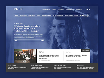 Luiss homepage news ui university ux video website