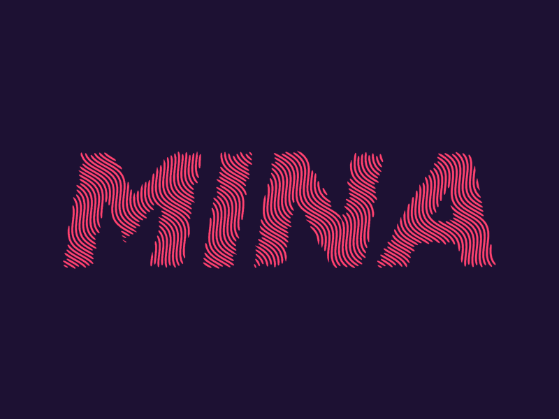 Mina - Logo brand colors crazy epileptic flash id logo mad mag mina strobo typography