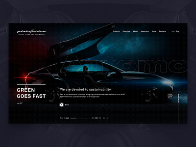 Automotive - Green Goes Fast automotive automotive design branding made in italy minimal pininfarina prdouct race racecar ui ui ux