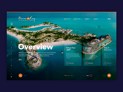 Overview - Ocean Cay abstract app branding cruise design minimal ocean overview product shop sport travel trip typography ux ux ui web