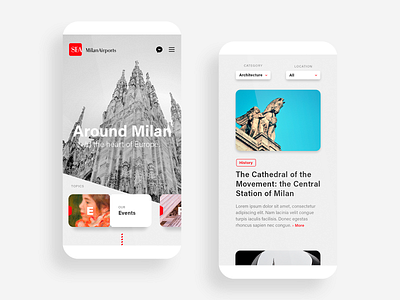 Milan Airports ✈ Around Milan · Mobile aircraft airports article blog branded content city content culture editorial events guide history italy milan minimal mobile newspaper simply travel urban