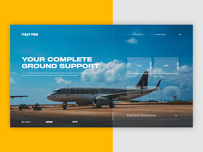Italy ✈ FBO - Home abstract airplane airport airports destinations flat design flights fly italy light locations minimal private flight services support tracker tracking transparent typography ui