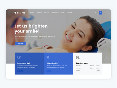 Dental Clinic Landing Page UI